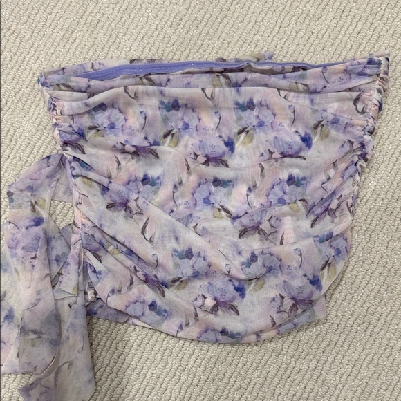 Zara strapless Ruffled Drape Ruffle Top - Picture 6 of 6